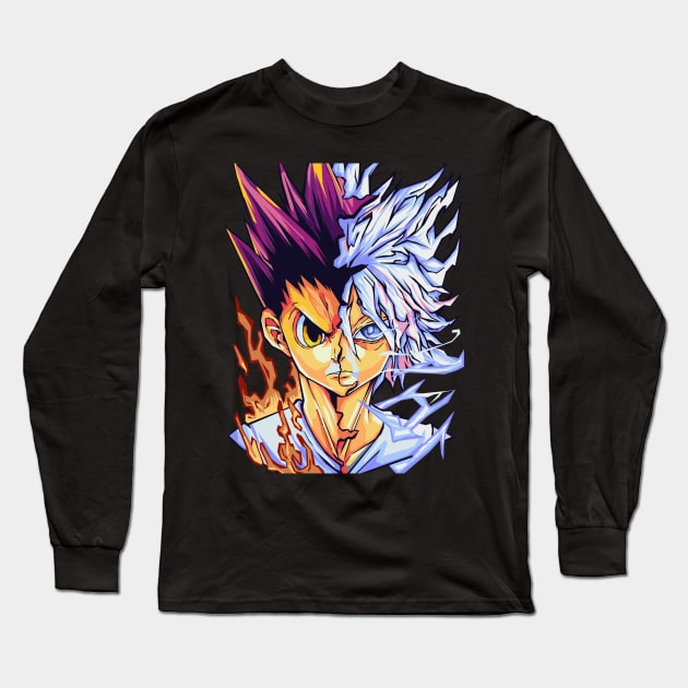 gon and killua pop art Long Sleeve T-Shirt by Kuli art